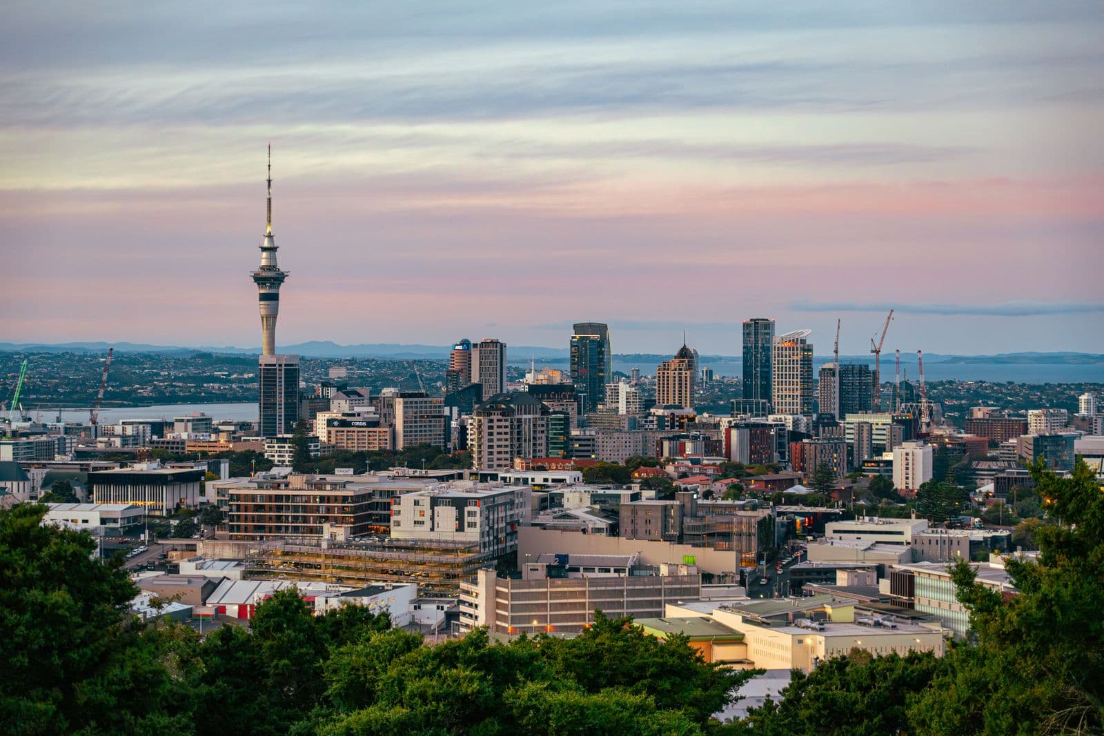 The Auckland skyline at dusk