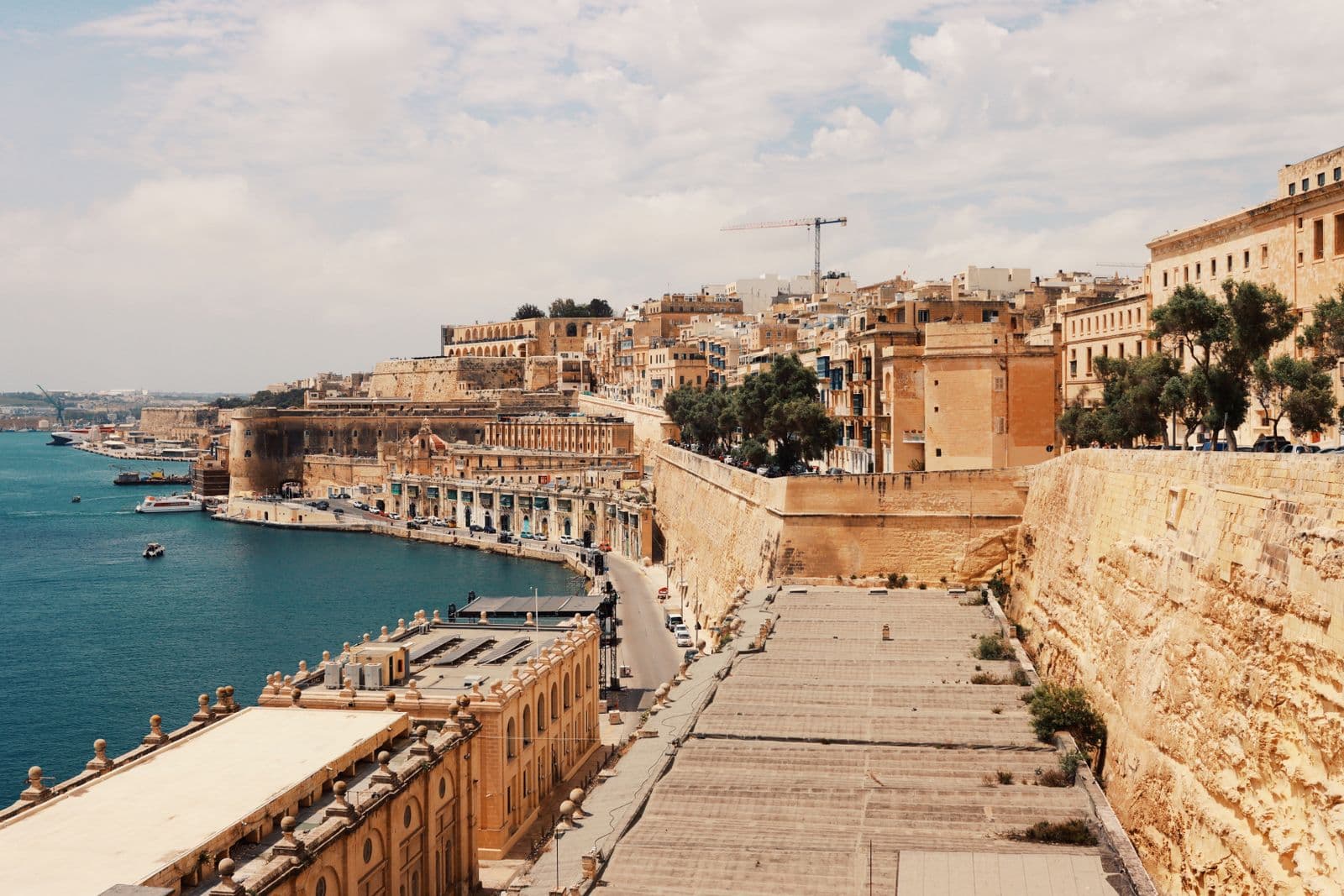 The waterfront and fortifications of Valletta, Malta
