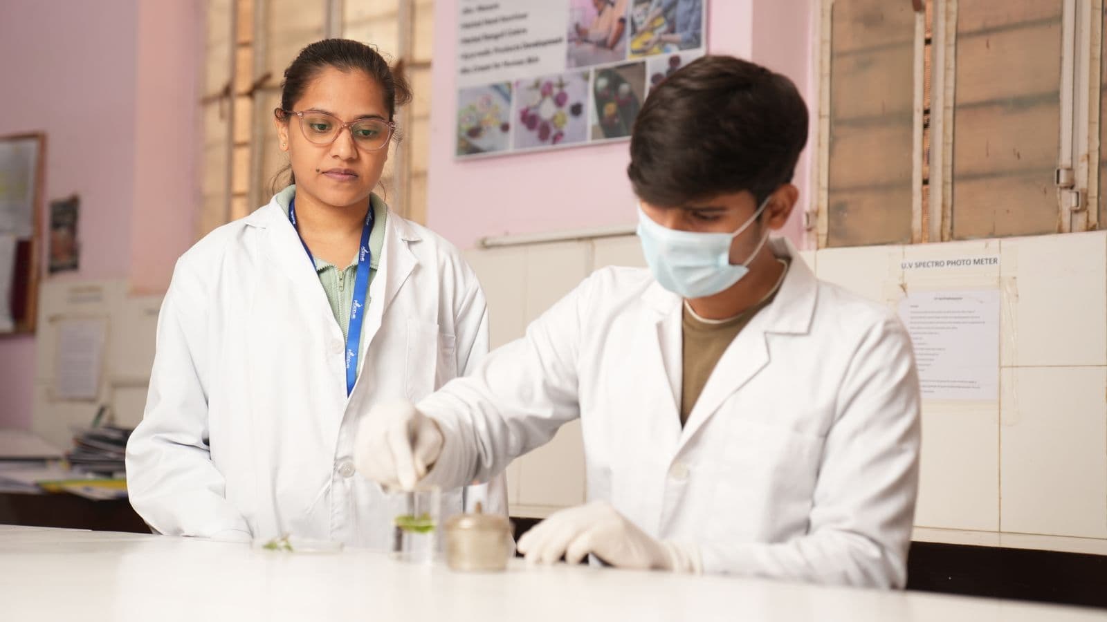 Students working together in a university laboratory